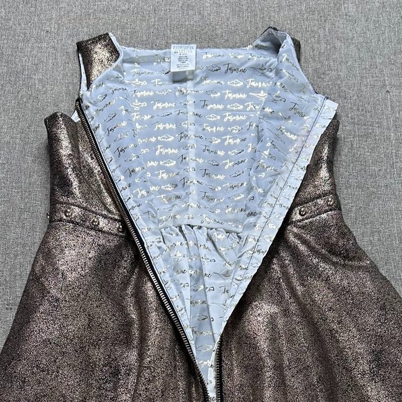 Disney Store Aladdin Princess Jasmine Fit & Flare Dress Girl 11/12 Gold Metallic - Picture 9 of 12
